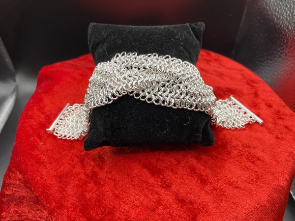 Sterling Silver Platted Chain Mail Bracelet - Image 2